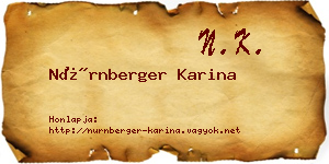 Nürnberger Karina névjegykártya